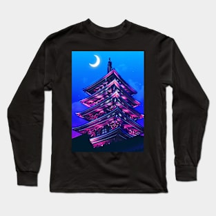 Temple Vaporwave aesthetic Long Sleeve T-Shirt